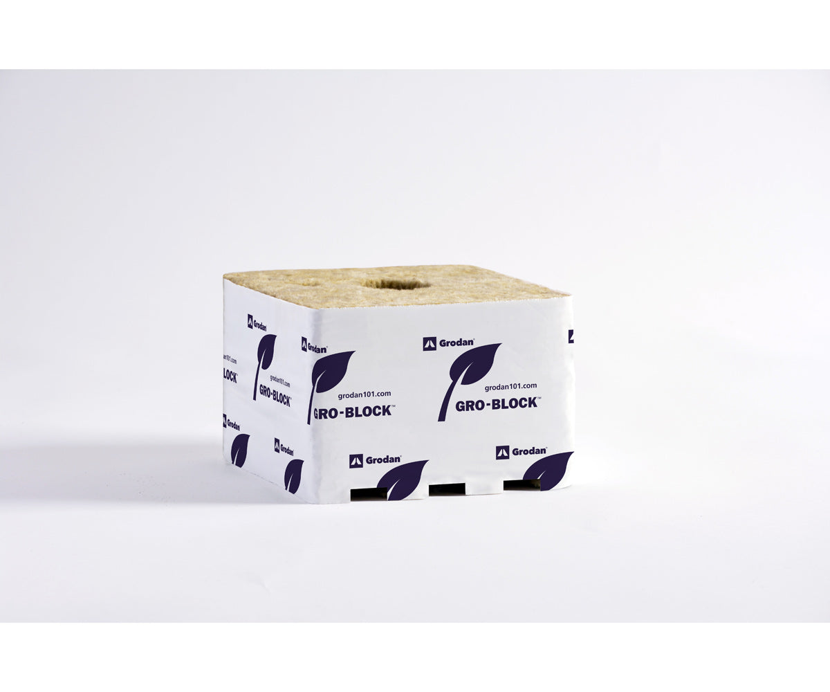 Grodan Gro-Block Improved Jumbo, 6" x 6" x 4" w/Hole(704 Loose)