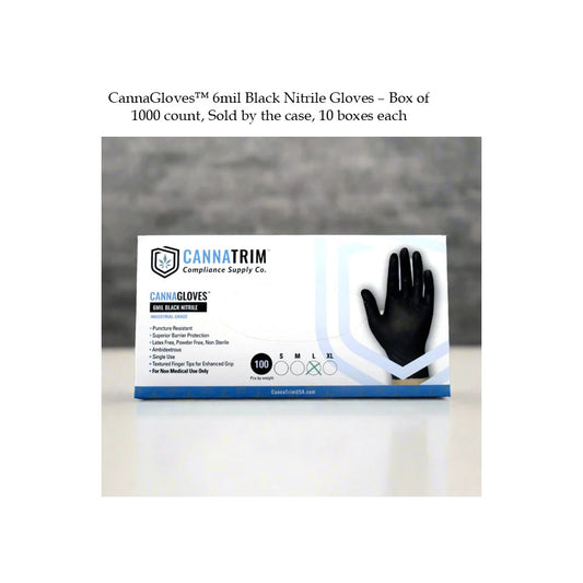 CannaGloves™ 6mil Black Nitrile Gloves - 1000 count