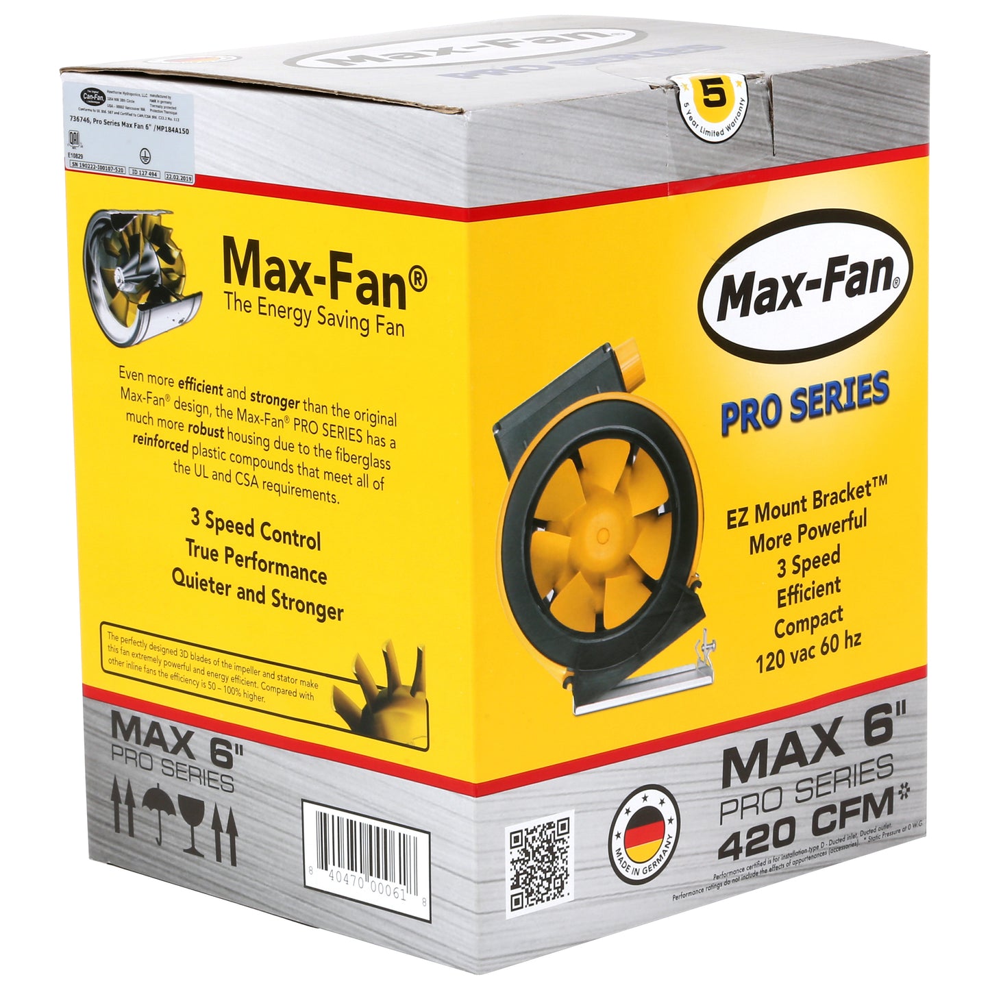 Can-Fan Max Fan Pro Series 6 in - 420 CFM