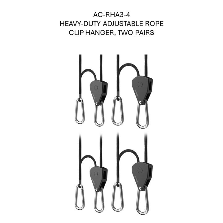 HEAVY-DUTY ADJUSTABLE ROPE CLIP HANGER, Four Pair