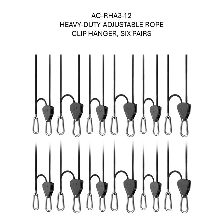 HEAVY-DUTY ADJUSTABLE ROPE CLIP HANGER, Six Pair