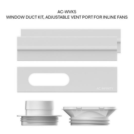 CLOUDLINE AC-WVK5 WINDOW DUCT KIT, Adjustible Vent Port for Inline Fans