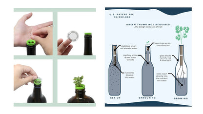 Urban Leaf Bottle Garden Kit - Edible Flowers Varient