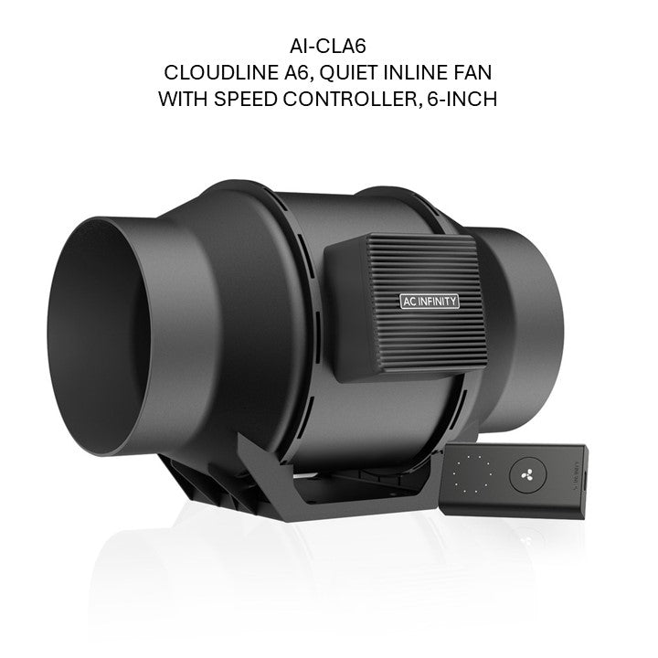 CLOUDLINE A6, QUIET INLINE FAN WITH SPEED CONTROLLER, 6-INCH