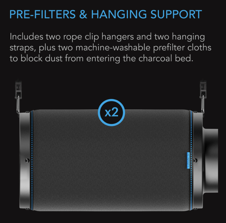 Duct Carbon Filter, Australian Charcoal, 8-Inch